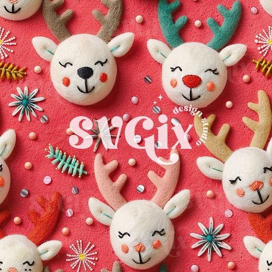 Cute Rainddeers Seamless Pattern by SVGix