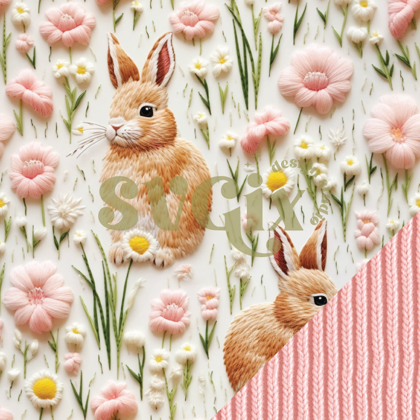 Dainty Spring Bunnies Seamless Pattern