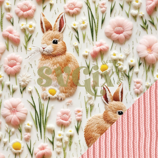 Dainty Spring Bunnies Seamless Pattern