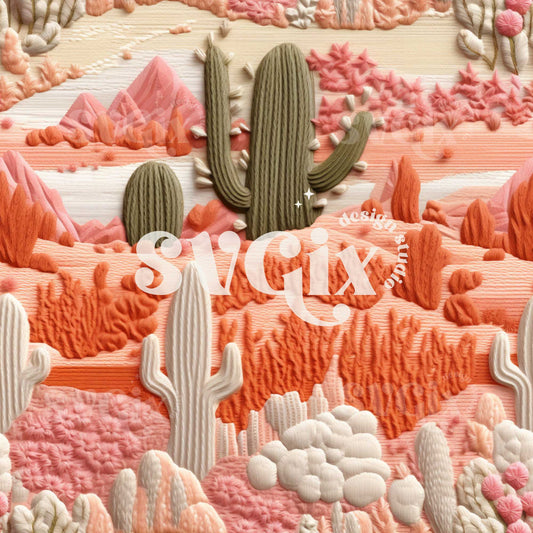 Desert at Dusk Seamless Pattern