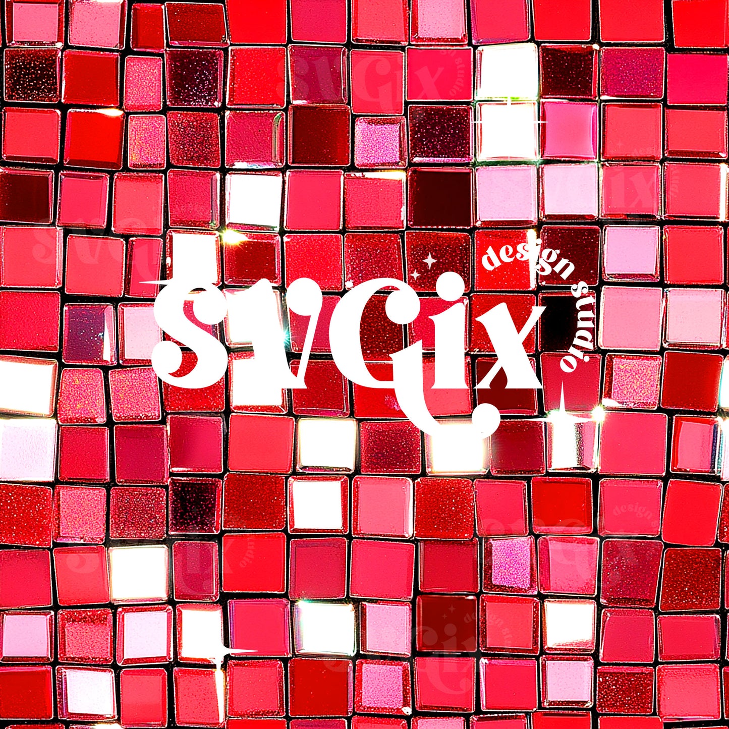 Disco Ball Vday Seamless Pattern