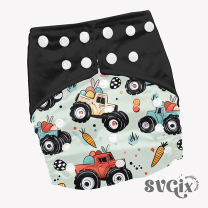 Easter Trucks Seamless Pattern by SVGix