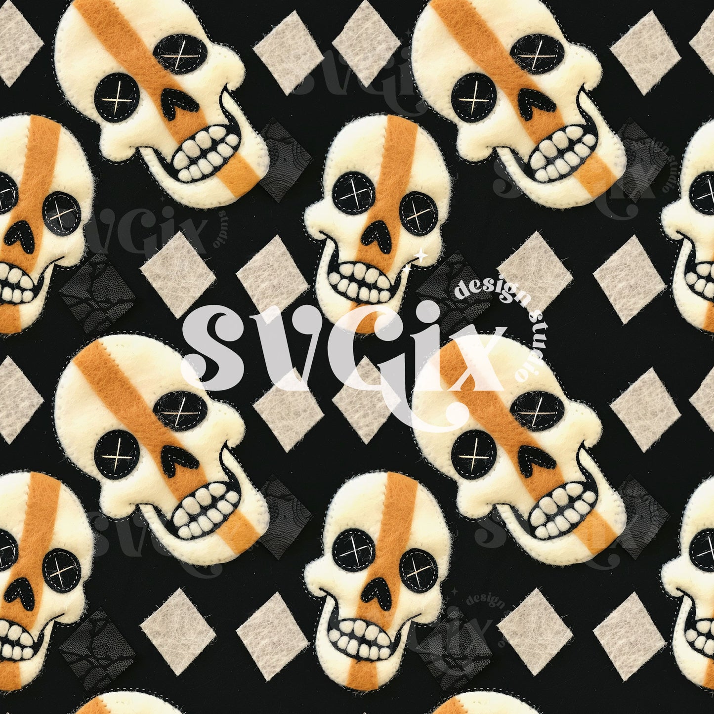 Edgy Skulls Seamless Pattern