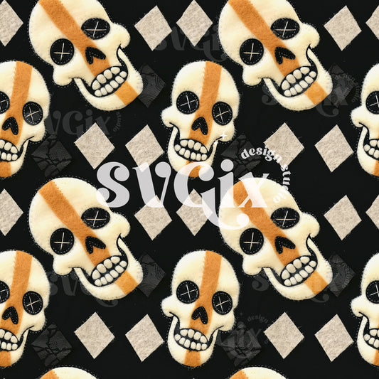 Edgy Skulls Seamless Pattern