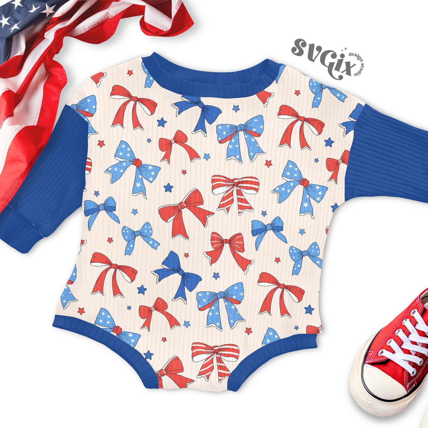 Fourth of July Bows Seamless Pattern