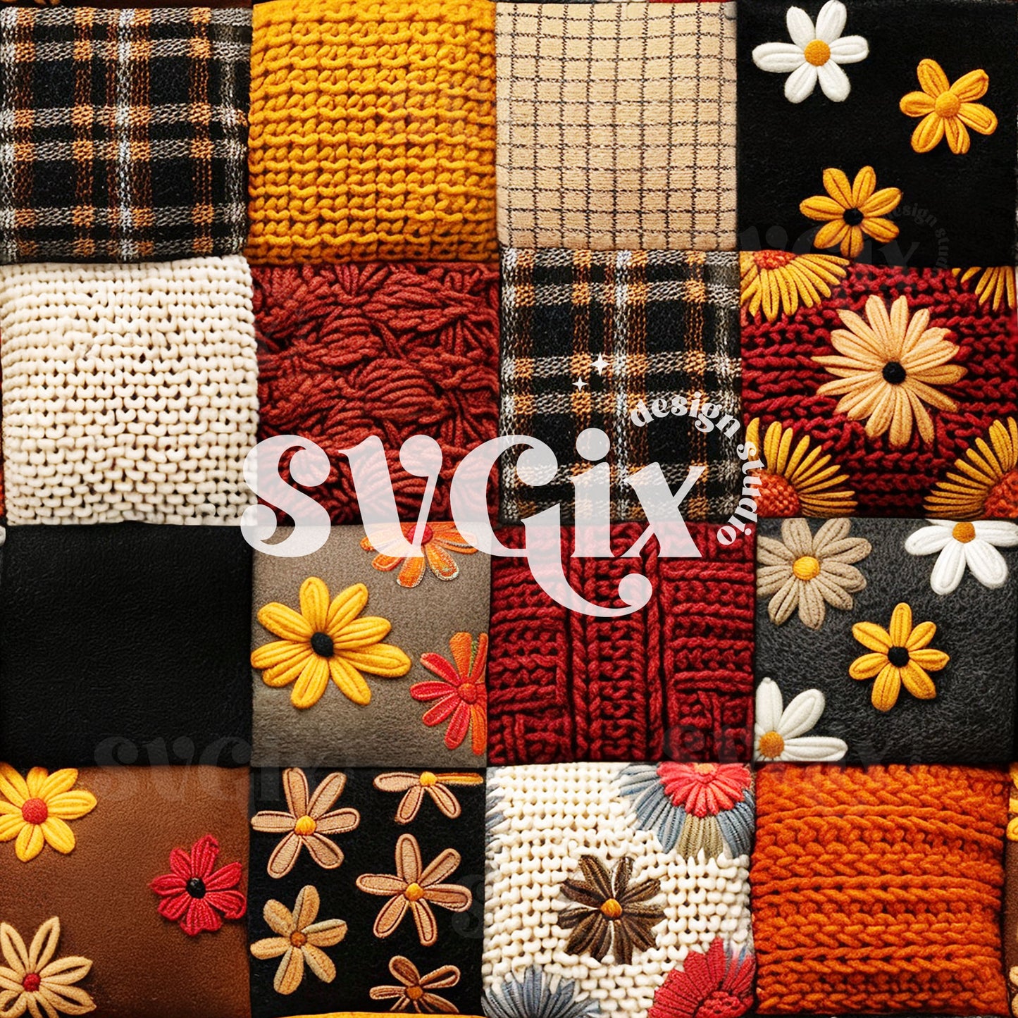 Fall Floral Quilt Seamless