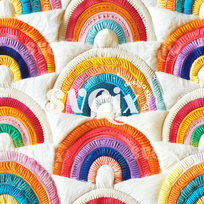 Felted Rainbows Seamless Pattern