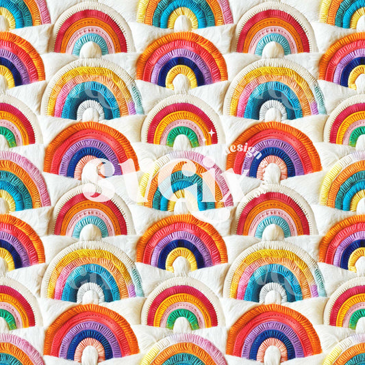 Felted Rainbows Seamless Pattern