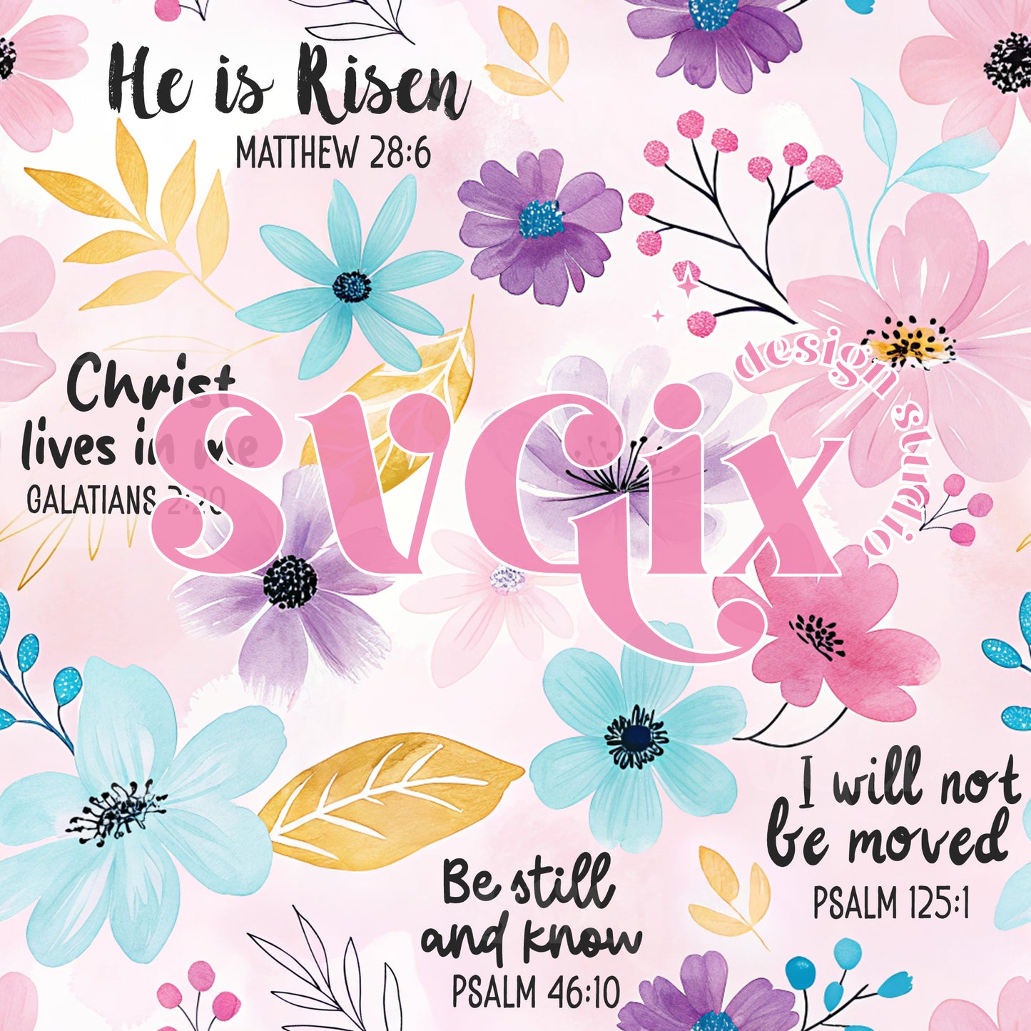 Floral Bible Verses Affirmations Seamless