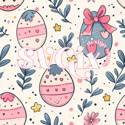 Coquette Easter Eggs Seamless