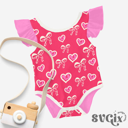 Bow Heart Seamless Coquette Vday