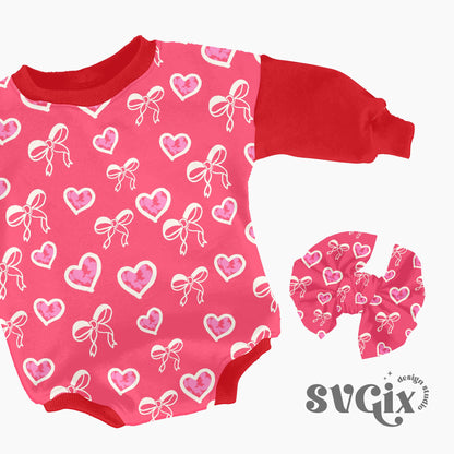 Bow Heart Seamless Coquette Vday