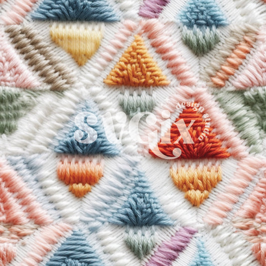 Quirky Geometrical Embroidery Seamless