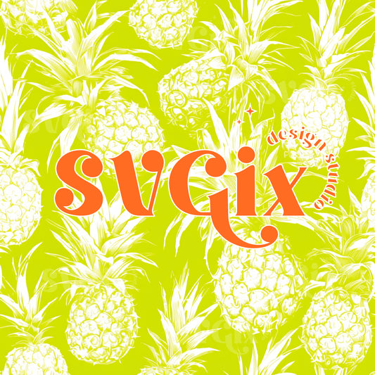 Neon Pineapples Seamless Pattern
