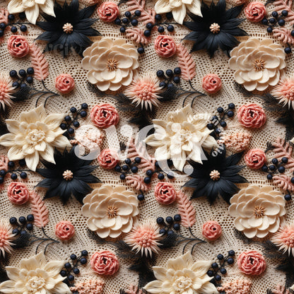Halloween Floral Seamless Pattern