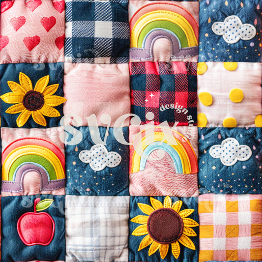 Happy Hodgepodge Faux Quilt