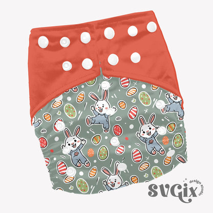 Happy Easter Bunnies Seamless Pattern