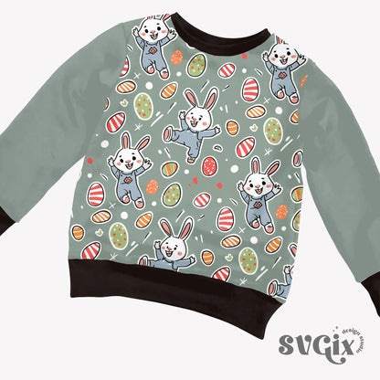 Happy Easter Bunnies Seamless Pattern