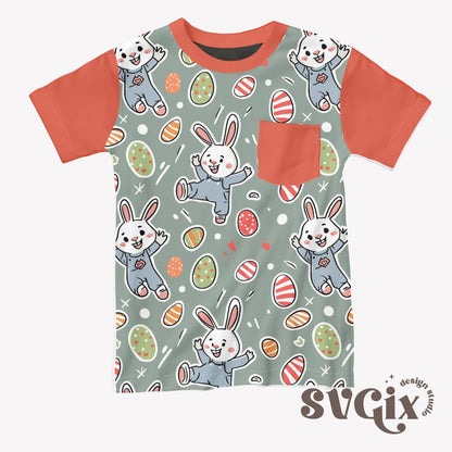 Happy Easter Bunnies Seamless Pattern