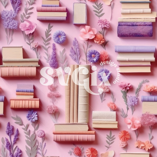 Jes Books Seamless Pattern