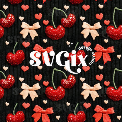 Mon Cheri Vday Cherry Seamless Pattern