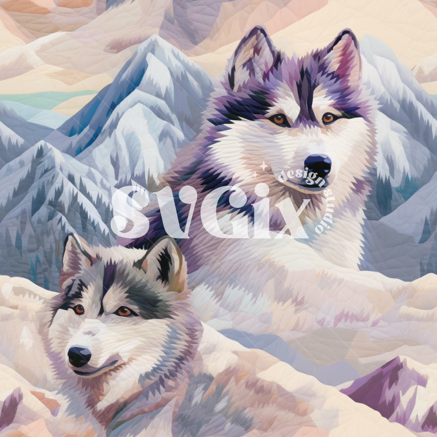 Mountain Wolves Seamless Pattern – SVGix