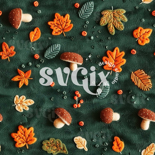 Mushroom Meadow Seamless Pattern