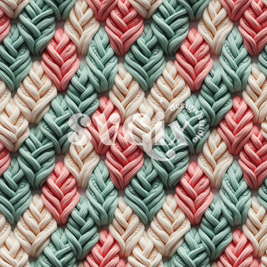 Muted  Christmas 3d Knit Seamless Pattern
