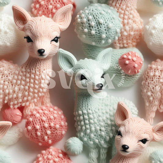 Muted Christmas Deers I Seamless Pattern