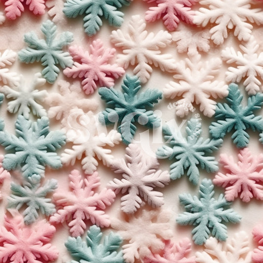 Muted Christmas Snowflakes Seamless Pattern
