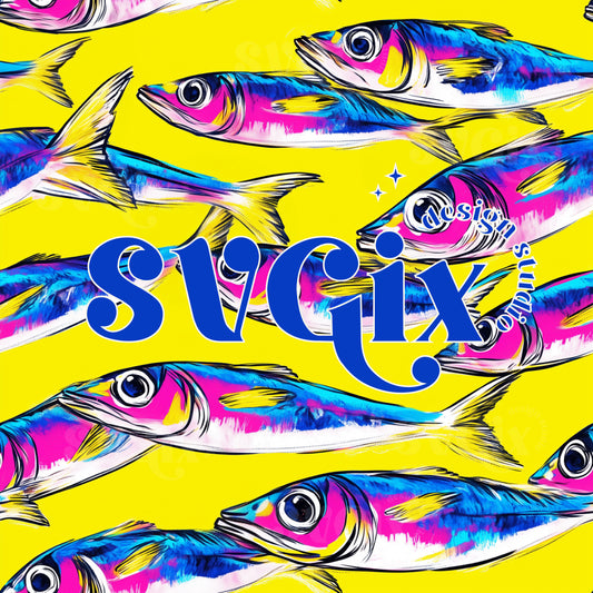 Neon Sardines Seamless