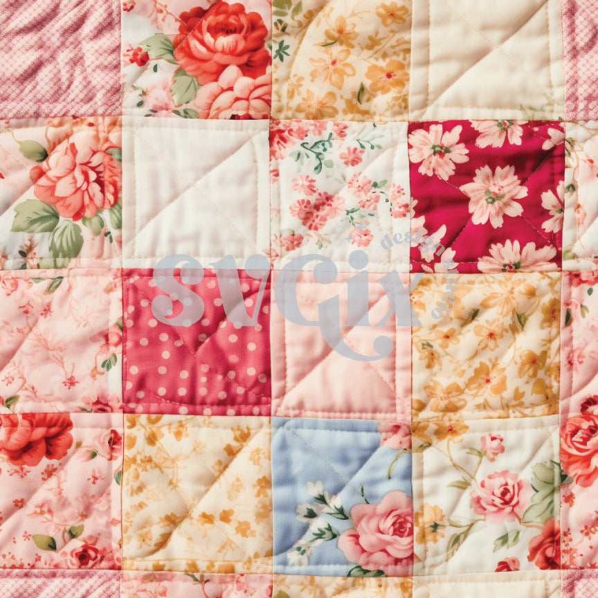 Pastel Patchwork Quilt Seamless Pattern
