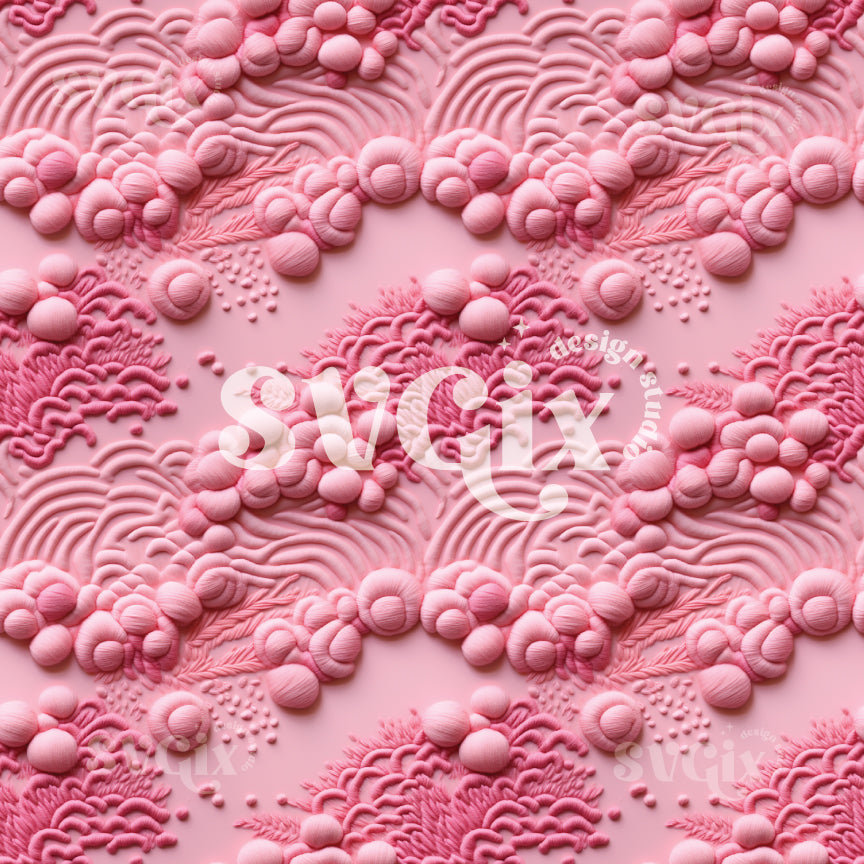 Pink Boho Embroidery Seamless Pattern