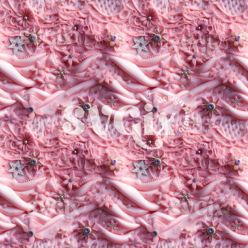 Princess Inspired Embroidery Seamless Pattern II