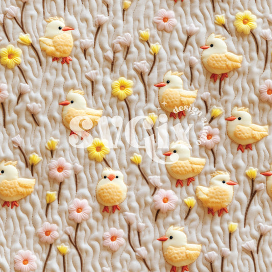 Quilted Parade of Peeps Seamless Pattern