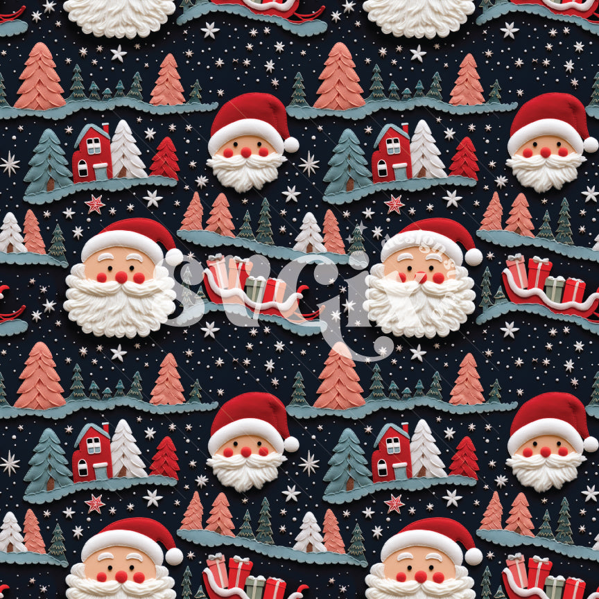 Santa delivery night Seamless Pattern