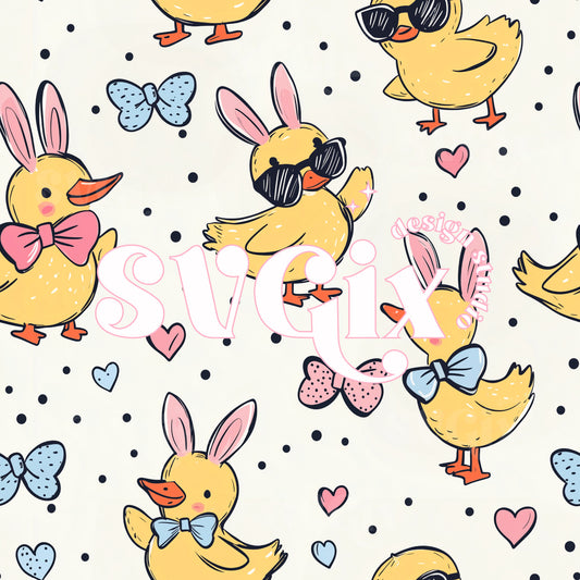Sassy Easter Ducklings Seamless