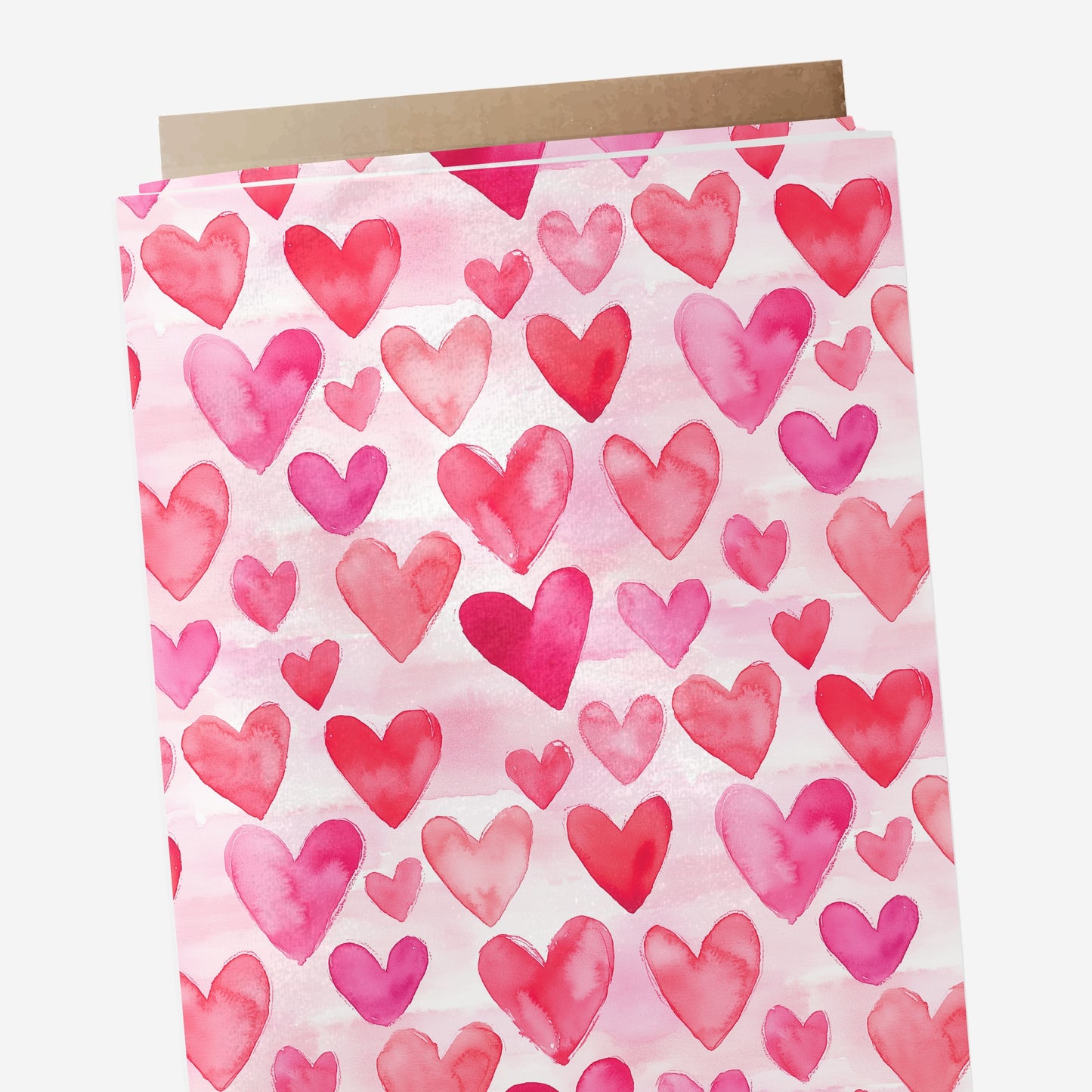 Simple Heart Pink Red Watercolor Seamless