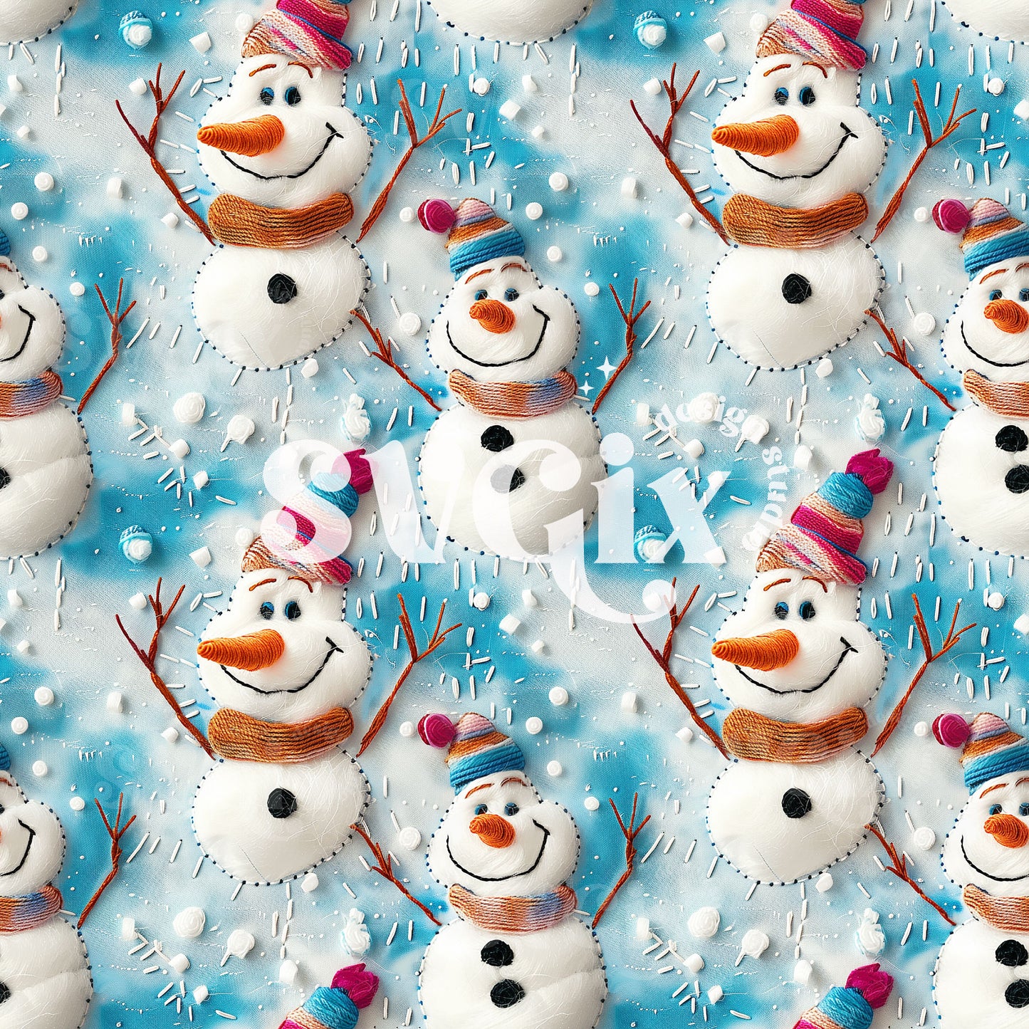 Snowman Seamless Pattern