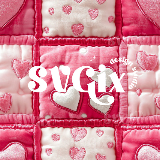 Soft Patchwork Quilt of Affection Vday Seamless