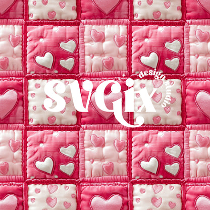 Soft Patchwork Quilt of Affection Vday Seamless