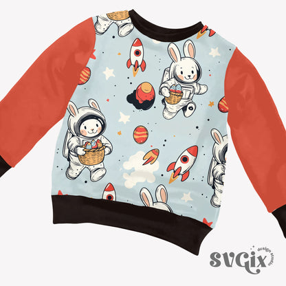 Space Bunnies Seamless Pattern