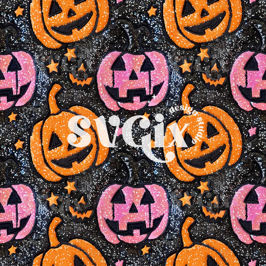 Sparkling Jack-O's Seamless Pattern