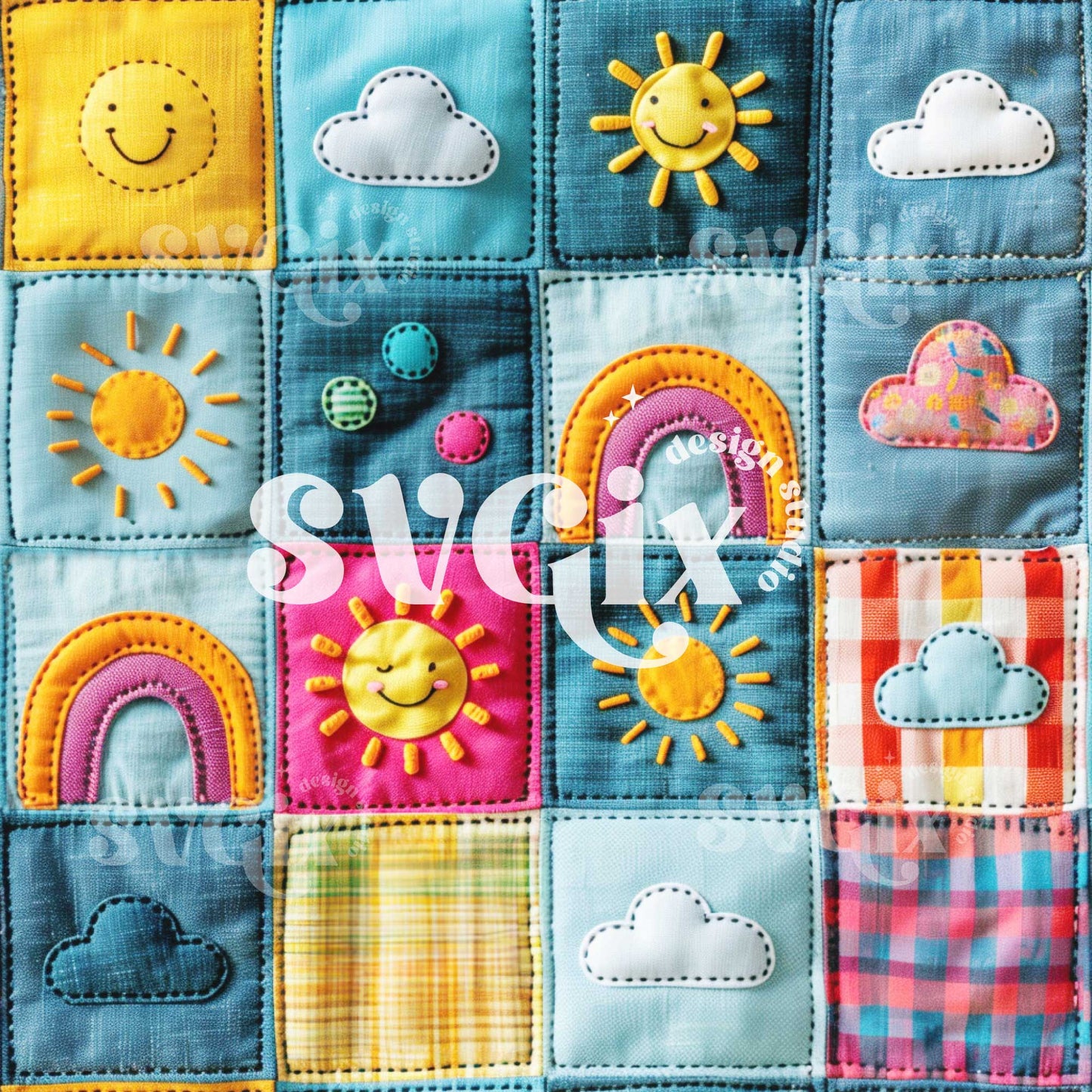Summer Rainbows Seamless Pattern by SVGix
