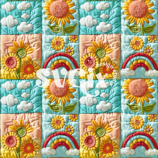 Summertime Quilt Seamless Pattern