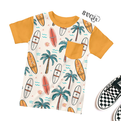 Boys Summer Print Seamless Pattern