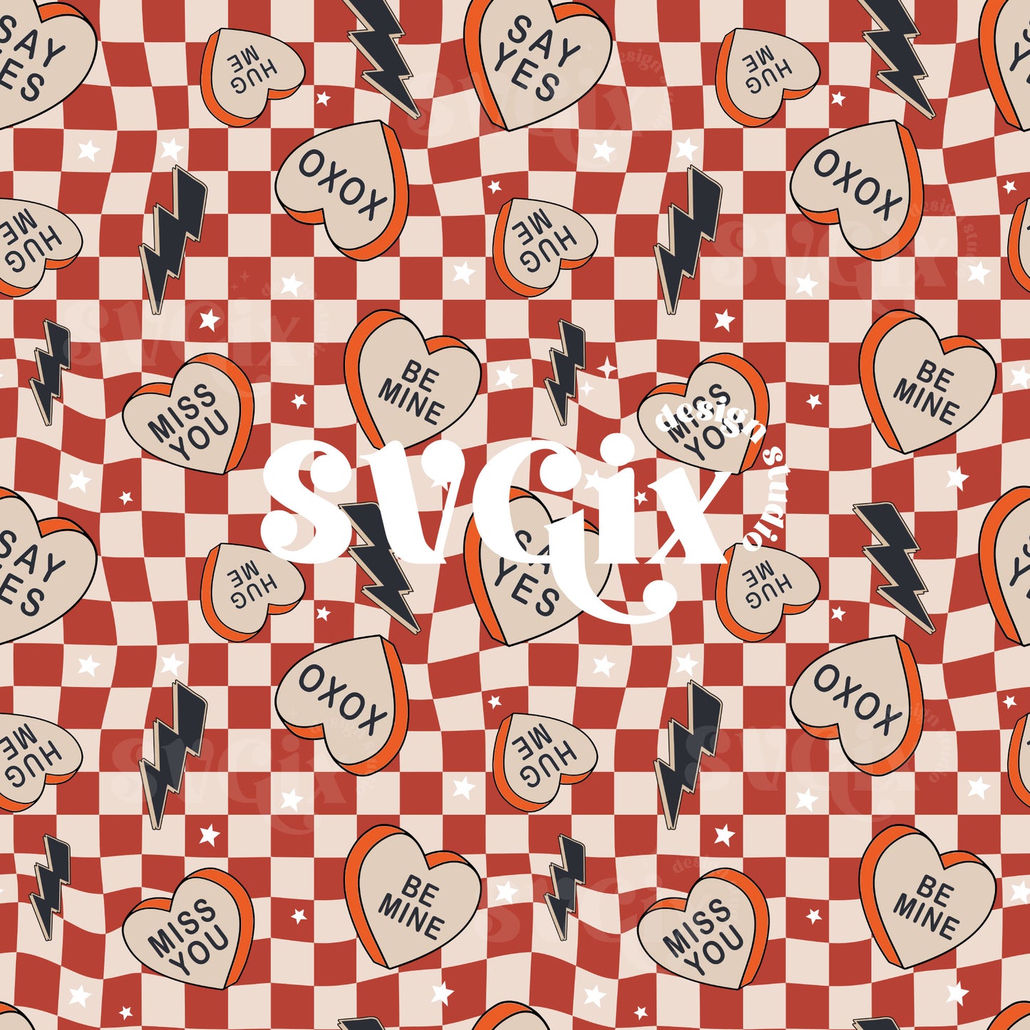 Vday Conversation Hearts Seamless Pattern