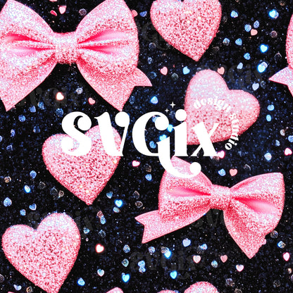 Vday Coquette Glitter Seamless Pattern by SVGix