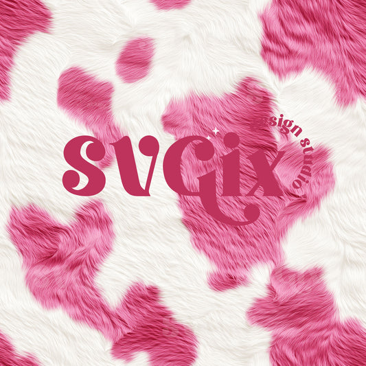 Vday Pink Cow Fur Hide Howdy Western Cowgirl Seamless