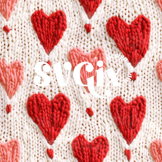 Vday Knit Hearts Seamless Pattern